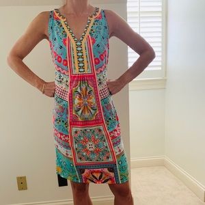 Colorful sleeveless party dress